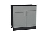 Шкаф нижний с 2-мя дверцами и ящиком Сканди Graphite, Grey Softwood, 800 В*Ш*Г 816*800*480, фасад МДФ  Grey Softwood, корпус  Graphite ms2510VVT_56622