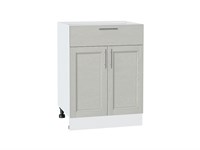 Шкаф нижний с 2-мя дверцами и ящиком Сканди Белый, Cappuccino Softwood, 600 В*Ш*Г 816*600*480, фасад МДФ  Cappuccino Softwood, корпус  Белый ms2510VVT_41966