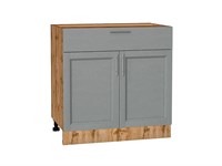 Шкаф нижний с 2-мя дверцами и ящиком Сканди Дуб Вотан, Grey Softwood, 800 В*Ш*Г 816*800*480, фасад МДФ  Grey Softwood, корпус  Дуб Вотан ms2510VVT_63031