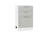Шкаф нижний с 3-мя ящиками Сканди Белый, Cappuccino Softwood, 500 В*Ш*Г 816*500*480, фасад МДФ  Cappuccino Softwood, корпус  Белый ms2510VVT_41911