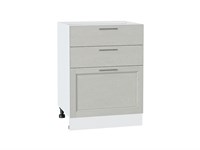 Шкаф нижний с 3-мя ящиками Сканди Белый, Cappuccino Softwood, 600 В*Ш*Г 816*600*480, фасад МДФ  Cappuccino Softwood, корпус  Белый ms2510VVT_41922