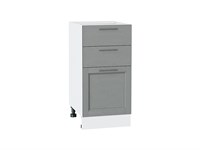 Шкаф нижний с 3-мя ящиками Сканди Белый, Grey Softwood, 400 В*Ш*Г 816*400*480, фасад МДФ  Grey Softwood, корпус  Белый ms2510VVT_41904
