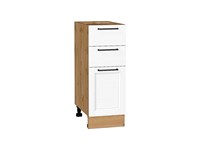 Шкаф нижний с 3-мя ящиками Сканди Дуб Вотан, White Silkwood, 300 В*Ш*Г 816*300*480, фасад МДФ  White Silkwood, корпус  Дуб Вотан ms2510VVT_70326