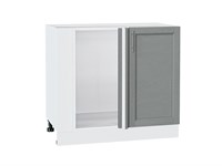 Шкаф нижний угловой Сканди Белый, Grey Softwood В*Ш*Г 816*890*480, фасад МДФ  Grey Softwood, корпус  Белый ms2510VVT_42036