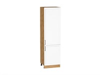 Шкаф пенал с 2-мя дверцами Сканди Дуб Вотан, White Silkwood, 2140, 600 В*Ш*Г 2132*600*576, фасад МДФ  White Silkwood, корпус  Дуб Вотан ms2510VVT_70356