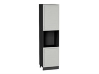 Шкаф пенал с 2-мя дверцами под технику Сканди Graphite, Cappuccino Softwood, 2340 В*Ш*Г 2336*600*576, фасад МДФ  Cappuccino Softwood, корпус  Graphite ms2510VVT_42328