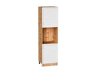 Шкаф пенал с 2-мя дверцами под технику Сканди Дуб Вотан, White Softwood, 2140 В*Ш*Г 2132*600*576, фасад МДФ  White Softwood, корпус  Дуб Вотан ms2510VVT_66145