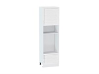Шкаф пенал с 1-ой дверцей и ящиком под технику Сканди Белый, White Softwood, 2140 В*Ш*Г 2132*600*576, фасад МДФ  White Softwood, корпус  Белый ms2510VVT_56278