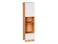 Шкаф пенал с 1-ой дверцей и ящиком под технику Сканди Дуб Вотан, White Softwood, 2340 В*Ш*Г 2336*600*576, фасад МДФ  White Softwood, корпус  Дуб Вотан ms2510VVT_66144