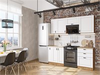 Кухонный гарнитур модульный Лофт-05 В*Ш*Г 2140*2000*600, фасад МДФ  Super White, корпус  Дуб Вотан, столешница  Дуб сонома ms2510VVT_67026