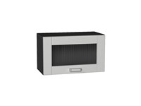 Шкаф верхний горизонтальный остекленный Лофт Graphite, Grey Silk, 600 В*Ш*Г 358*600*320, фасад МДФ/Стекло  Grey Silk, корпус  Graphite ms2510VVT_69564