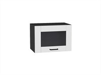 Шкаф верхний горизонтальный остекленный Лофт Graphite, Super White, 500 В*Ш*Г 358*500*320, фасад МДФ/Стекло  Super White, корпус  Graphite ms2510VVT_55143