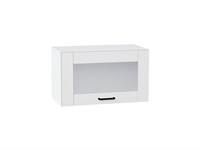 Шкаф верхний горизонтальный остекленный Лофт Белый, Super White, 600 В*Ш*Г 358*600*320, фасад МДФ/Стекло  Super White, корпус  Белый ms2510VVT_55141