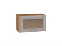 Шкаф верхний горизонтальный остекленный Лофт Дуб Вотан, Cappuccino Veralinga, 600 В*Ш*Г 358*600*320, фасад МДФ/Стекло  Cappuccino Veralinga, корпус  Дуб Вотан ms2510VVT_63143