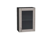 Шкаф верхний с 1-ой остекленной дверцей Лофт Graphite, Cappuccino Veralinga, 720, 500 В*Ш*Г 716*500*320, фасад МДФ/Стекло  Cappuccino Veralinga, корпус  Graphite ms2510VVT_39803
