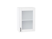 Шкаф верхний с 1-ой остекленной дверцей Лофт Белый, Super White, 720, 500 В*Ш*Г 716*500*320, фасад МДФ/Стекло  Super White, корпус  Белый ms2510VVT_55203