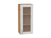 Шкаф верхний с 1-ой остекленной дверцей Лофт Дуб Вотан, Nordic Oak, 920, 400 В*Ш*Г 920*400*320, фасад МДФ/Стекло  Nordic Oak, корпус  Дуб Вотан ms2510VVT_63210