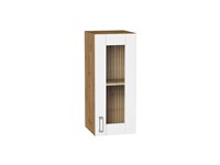 Шкаф верхний с 1-ой остекленной дверцей Лофт Дуб Вотан, White Silk, 720, 300 В*Ш*Г 716*300*320, фасад МДФ/Стекло  White Silk, корпус  Дуб Вотан ms2510VVT_63157