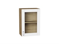 Шкаф верхний с 1-ой остекленной дверцей Лофт Дуб Вотан, White Silk, 720, 500 В*Ш*Г 716*500*320, фасад МДФ/Стекло  White Silk, корпус  Дуб Вотан ms2510VVT_63198
