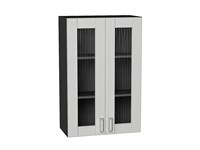Шкаф верхний с 2-мя остекленными дверцами Лофт Graphite, Grey Silk, 920, 600 В*Ш*Г 920*600*320, фасад МДФ/Стекло  Grey Silk, корпус  Graphite ms2510VVT_69648