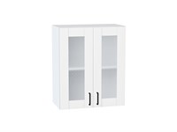 Шкаф верхний с 2-мя остекленными дверцами Лофт Белый, Super White, 720, 600 В*Ш*Г 716*600*320, фасад МДФ/Стекло  Super White, корпус  Белый ms2510VVT_55242