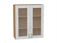 Шкаф верхний с 2-мя остекленными дверцами Лофт Дуб Вотан, Nordic Oak, 920, 800 В*Ш*Г 920*800*320, фасад МДФ/Стекло  Nordic Oak, корпус  Дуб Вотан ms2510VVT_63245