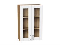 Шкаф верхний с 2-мя остекленными дверцами Лофт Дуб Вотан, White Silk, 920, 600 В*Ш*Г 920*600*320, фасад МДФ/Стекло  White Silk, корпус  Дуб Вотан ms2510VVT_63238
