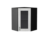 Шкаф верхний угловой остекленный Лофт Graphite, Nordic Oak, 720 В*Ш*Г 716*600*600, фасад МДФ/Стекло  Nordic Oak, корпус  Graphite ms2510VVT_36002