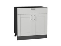 Шкаф нижний с 2-мя дверцами и ящиком Лофт Graphite, Grey Silk, 800 В*Ш*Г 816*800*480, фасад МДФ  Grey Silk, корпус  Graphite ms2510VVT_69712