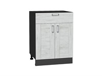 Шкаф нижний с 2-мя дверцами и ящиком Лофт Graphite, Nordic Oak, 600 В*Ш*Г 816*600*480, фасад МДФ  Nordic Oak, корпус  Graphite ms2510VVT_36100