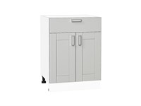 Шкаф нижний с 2-мя дверцами и ящиком Лофт Белый, Grey Silk, 600 В*Ш*Г 816*600*480, фасад МДФ  Grey Silk, корпус  Белый ms2510VVT_69707