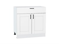 Шкаф нижний с 2-мя дверцами и ящиком Лофт Белый, Super White, 800 В*Ш*Г 816*800*480, фасад МДФ  Super White, корпус  Белый ms2510VVT_56582