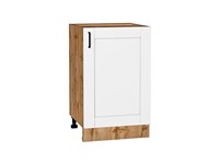 Шкаф нижний с 1-ой дверцей Лофт Дуб Вотан, Super White, 500 В*Ш*Г 816*500*480, фасад МДФ  Super White, корпус  Дуб Вотан ms2510VVT_63356