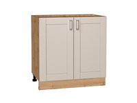 Шкаф нижний с 2-мя дверцами Лофт Дуб Вотан, Cream Silk, 800 В*Ш*Г 816*800*480, фасад МДФ  Cream Silk, корпус  Дуб Вотан ms2510VVT_71581