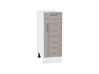Шкаф нижний с 1-ой дверцей и ящиком Лофт Белый, Cappuccino Veralinga, 300 В*Ш*Г 816*300*480, фасад МДФ  Cappuccino Veralinga, корпус  Белый ms2510VVT_36013