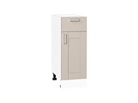 Шкаф нижний с 1-ой дверцей и ящиком Лофт Белый, Cream Silk, 300 В*Ш*Г 816*300*480, фасад МДФ  Cream Silk, корпус  Белый ms2510VVT_71542