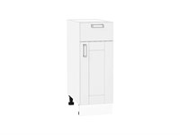 Шкаф нижний с 1-ой дверцей и ящиком Лофт Белый, White Silk, 300 В*Ш*Г 816*300*480, фасад МДФ  White Silk, корпус  Белый ms2510VVT_60076