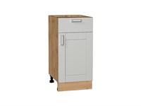 Шкаф нижний с 1-ой дверцей и ящиком Лофт Дуб Вотан, Grey Silk, 400 В*Ш*Г 816*400*478, фасад МДФ  Grey Silk, корпус  Дуб Вотан ms2510VVT_69681