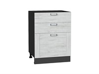 Шкаф нижний с 3-мя ящиками Лофт Graphite, Nordic Oak, 600 В*Ш*Г 816*600*480, фасад МДФ  Nordic Oak, корпус  Graphite ms2510VVT_36086