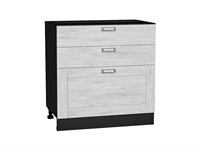 Шкаф нижний с 3-мя ящиками Лофт Graphite, Nordic Oak, 800 В*Ш*Г 816*800*480, фасад МДФ  Nordic Oak, корпус  Graphite ms2510VVT_36093