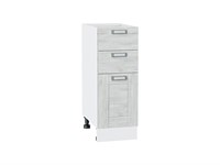 Шкаф нижний с 3-мя ящиками Лофт Белый, Nordic Oak, 300 В*Ш*Г 816*300*480, фасад МДФ  Nordic Oak, корпус  Белый ms2510VVT_36071
