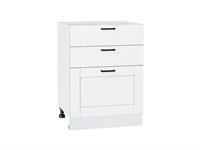 Шкаф нижний с 3-мя ящиками Лофт Белый, Super White, 600 В*Ш*Г 816*600*480, фасад МДФ  Super White, корпус  Белый ms2510VVT_55544