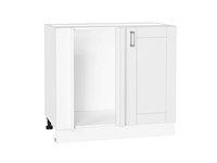 Шкаф нижний угловой Лофт Белый, White Silk В*Ш*Г 816*890*480, фасад МДФ  White Silk, корпус  Белый ms2510VVT_60102