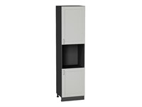 Шкаф пенал с 2-мя дверцами под технику Лофт Graphite, Grey Silk, 2340 В*Ш*Г 2336*600*576, фасад МДФ  Grey Silk, корпус  Graphite ms2510VVT_69763