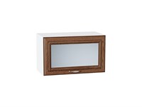 Шкаф верхний горизонтальный остекленный Шале Белый, Brown Dreamline, 600 В*Ш*Г 358*600*320, фасад МДФ/Стекло  Brown Dreamline, корпус  Белый ms2510VVT_53722