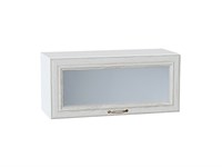 Шкаф верхний горизонтальный остекленный Шале Белый, White Dreamline, 800 В*Ш*Г 358*800*320, фасад МДФ/Стекло  White Dreamline, корпус  Белый ms2510VVT_53717