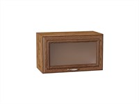 Шкаф верхний горизонтальный остекленный Шале Дуб Вотан, Brown Dreamline, 600 В*Ш*Г 358*600*320, фасад МДФ/Стекло  Brown Dreamline, корпус  Дуб Вотан ms2510VVT_61280