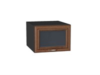 Шкаф верхний горизонтальный остекленный глубокий Шале Graphite, Brown Dreamline, 500 В*Ш*Г 358*500*576, фасад МДФ/Стекло  Brown Dreamline, корпус  Graphite ms2510VVT_53712