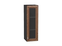 Шкаф верхний с 1-ой остекленной дверцей Шале Graphite, Brown Dreamline, 920, 300 В*Ш*Г 920*300*320, фасад МДФ/Стекло  Brown Dreamline, корпус  Graphite ms2510VVT_53808