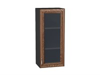 Шкаф верхний с 1-ой остекленной дверцей Шале Graphite, Brown Dreamline, 920, 400 В*Ш*Г 920*400*320, фасад МДФ/Стекло  Brown Dreamline, корпус  Graphite ms2510VVT_53809